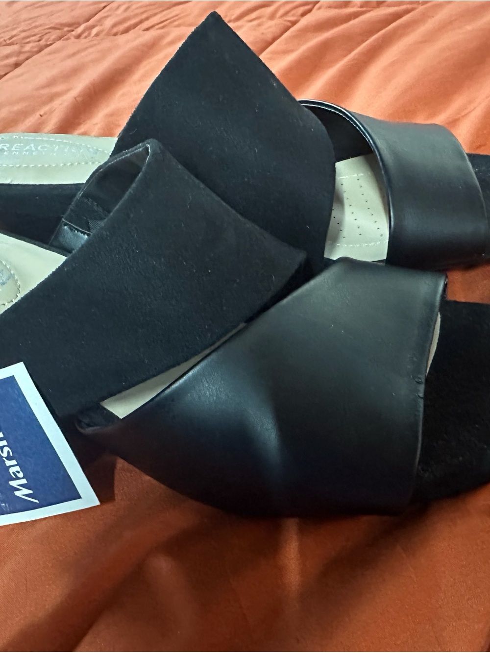 Kenneth Cole Reaction Women's Black Crossover Slide Heels